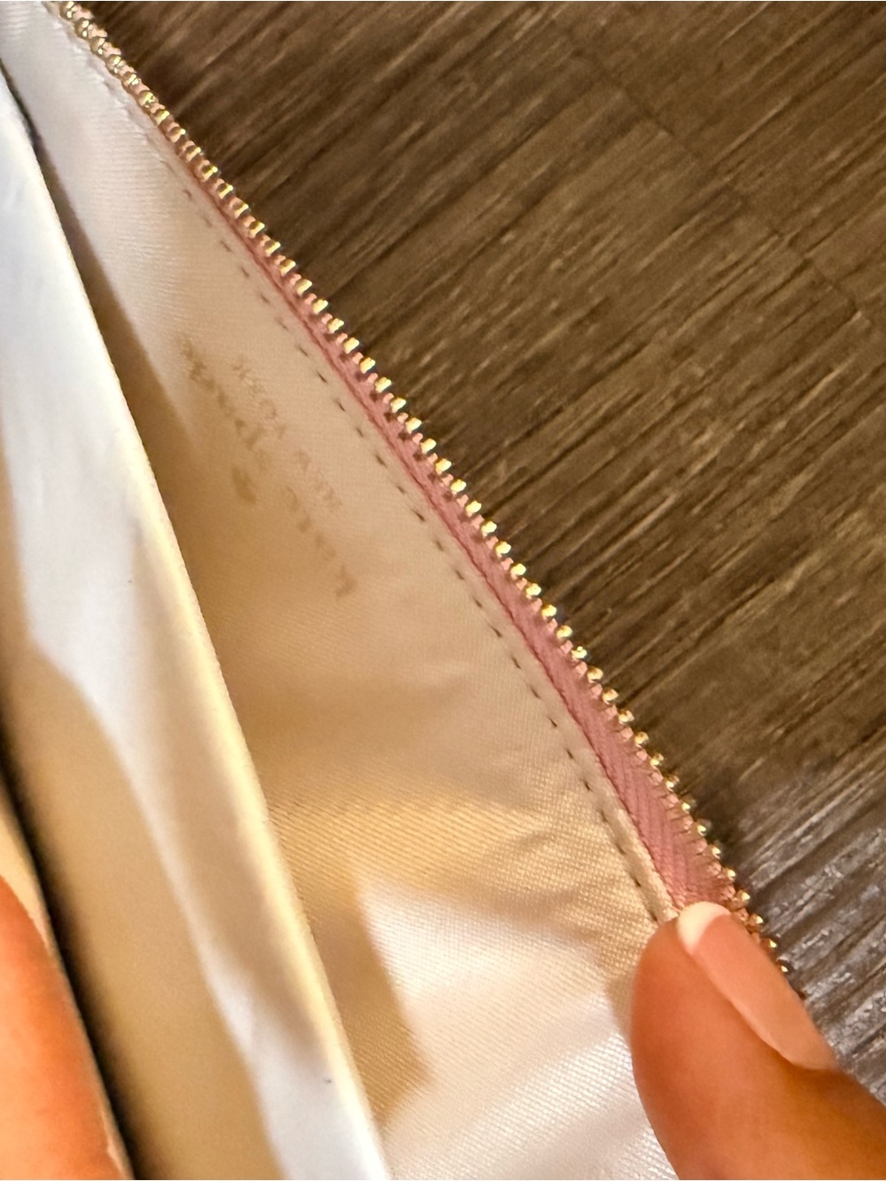 kate spade Lavender Zip Wristlet with Brown Strap - Picture 4 of 4